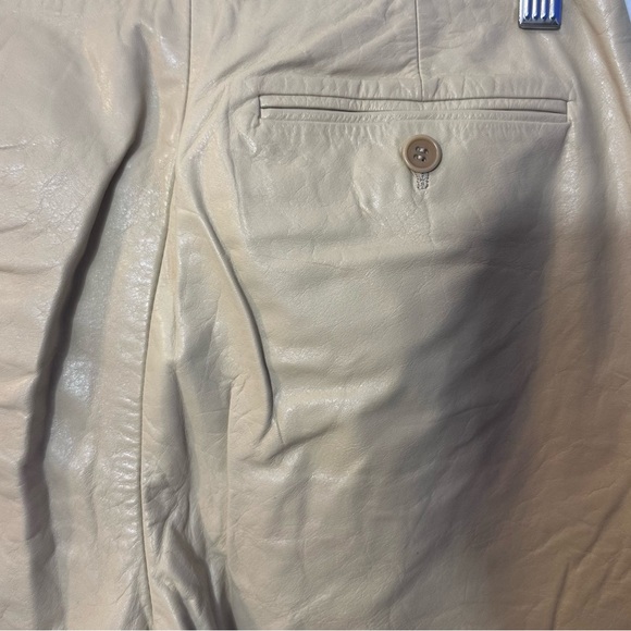 Theory Tan Beige Leather Pants - Picture 3 of 9